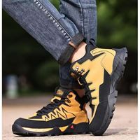 Chaussures de sécurité de randonnée en cuir microfibre T23, embout en acier anti-perforation, bottes de sécurité en caoutchouc, chaussures de travail unisexes pour la construction