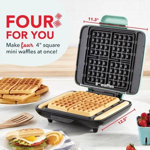 Mini gaufrier belge automatique 1200W à 4 tranches, double zone, antiadhésif, écologique, pour usage domestique W002 - Product Image 2