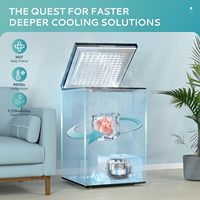 EUHOMY 3.5 pieds cubes petit coffre profond congélateur coffre à crème glacée coffre congélateur coffre avec panier amovible