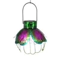 Lámpara Solar de Metal para Exteriores, Impermeable, con Forma de Flor, Decorativa, de Hierro, con LED, para Jardín, Patio, Césped