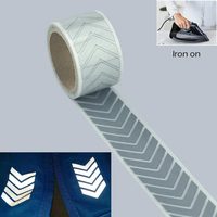 Bande réfléchissante argentée en vinyle textile haute visibilité de 5 cm de largeur avec adhésif thermocollant pour la sécurité