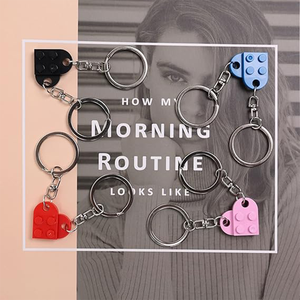 Regalos de Navidad, Llavero de Corazón para Parejas, Llaveros de Corazón Coloridos <span class=keywords><strong>con</strong></span> Forma de Ladrillo, Sin Níquel, Ecológicos, para Aniversario de Bodas, RTS - Product Image 4