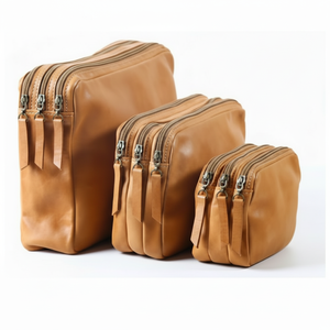 Black Waterproof High Quality Toilet Pouch Wash Bag Travel Mens Leather Custom Toiletry Bag Toiletries Canvas Cosmetic Bag - Product Image 1
