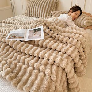 Flannel Coral Fleece <b>Blanket</b> Milk Gift Winter <b>Thick</b> Anti Dust Mite Bedding - Product Image 1
