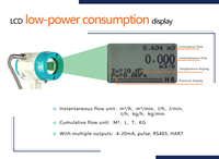 Caudalímetro de vórtice con compensación de temperatura, caudalímetro de gas de vórtice IP65, para aire comprimido, 4-20mA, Modbus, Hart, RS485