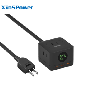 อะแดปเตอร์แปลงไฟแบบ USB Type C สำหรับเดสก์ท็อปและแล็ปท็อป แท่นชาร์จเร็วอเนกประสงค์ ปลั๊กไฟป้องกันไฟกระชาก ช่องเสียบไฟ AC  พร้อมที่ชาร์จ GaN - Product Image 2