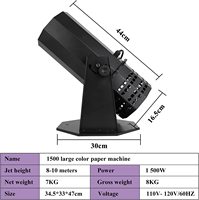 Topflashstar Canon à confettis 1500W Télécommande Professionnel Scène Machine à jet de papier coloré pour mariage Célébration Fête Club