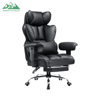 Chaise de bureau ergonomique COMHOMA en maille, pour bureau à domicile, avec accoudoirs réglables, cadre en cuir et bois, pivotante, avec soutien lombaire