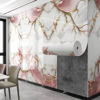 Papier peint auto-adhésif en PVC à texture de marbre naturel, résistant à l'humidité et imperméable, avec motif géométrique et finition brillante