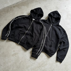 Cardigan Streetwear Hip Hop Skateboard <span class=keywords><strong>Noir</strong></span>, Sweat-shirts à <span class=keywords><strong>capuche</strong></span> délavés à l'acide, Veste zippée pour <span class=keywords><strong>homme</strong></span>, Manteau, Hoodie unisexe - Product Image 1