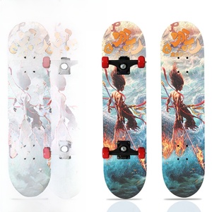 <span class=keywords><strong>Skateboard</strong></span> 2 avec roues lumineuses à motifs de dessins animés, planche plate en bois, modèle HB1 universel <span class=keywords><strong>pour</strong></span> adolescents et débutants - Product Image 6