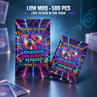 Sacs d'emballage personnalisés en feuille imprimée par gravure pour les emballages de boosters TCG