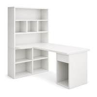 Bureau d'angle avec tiroirs en mélamine stratifiée, échantillon disponible, idéal pour optimiser l'espace de bureau