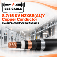 Câble d'alimentation blindé 18/30 kV N2XSB(AL)Y à conducteur en cuivre, isolation XLPE, blindage en ruban de cuivre, gaine en PVC, norme IEC 60502-2