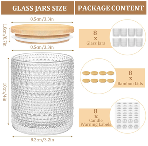 Bocaux en verre pour la fabrication de bougies, 8 oz, transparents, en vrac avec couvercles, contenants vides pour bougies, fournitures pour la fabrication de bougies - Product Image 3