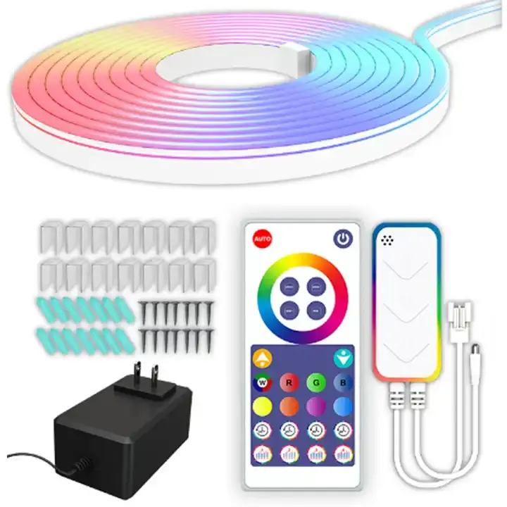 Alta Qualidade DIY rgbic Neon Luz 12v 24v tira luz com Música Sync Tuya Inteligente APP para decoração do quarto smart home