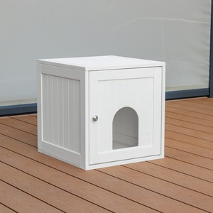 Mobilier pour animaux de compagnie : Cabane pour chat en bois fermée, enclos pour litière et toilettes pour chat, pour salon - Product Image 3