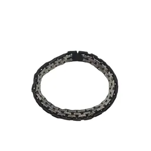 Braccialetto di moda europeo e americano in acciaio inossidabile hip hop mascolinità prepotente nero argento charm braccialetto all'ingrosso