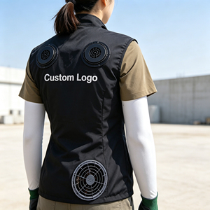 Custom Brand Logo Electric Fan <b>Cooling</b> Vest Portable USB Rechargeable Workwear <b>Jacket</b> Breathable Summer Work Vest for Outdoor - Product Image 3
