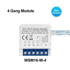 Mini module commutateur intelligent de contrôleur Wifi Tuya 1/2/3/4 gangs de domotique avec Google Alexa