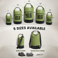 Sac à dos de randonnée imperméable 20L, sac étanche robuste en PVC, sac flottant haute résistance, logo personnalisé, vert olive, sac de sport, extérieur