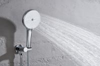 Ensemble de douche mural complet pour appartement et hôtel, avec corps en laiton massif moderne, cartouche Mingdi, tuyau renforcé de 1,5 m et panneau en acier inoxydable