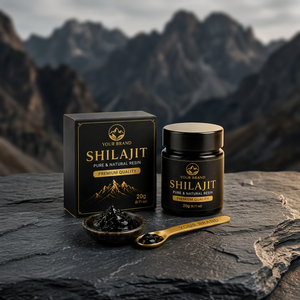 Premium Private Label <b>Himalayan</b> <b>Shilajit</b> Resin 20g Pure Natural Mineral Extract Glass Jar Custom Brand Natural <b>Himalayan</b> - Product Image 1