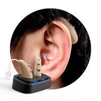 JINGHAO JH-D12 BTE 16 Canaux Numérique Rechargeable Binaural BTE Prothèses Auditives BTE Échantillon Avec Chargeur USB Dock