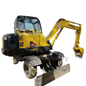 Miniexcavadora Hyundai, excavadora de ruedas Hyundai 60W-7 usada a bajo precio, excavadora hidráulica Hyundai 60W-7 - Product Image 1