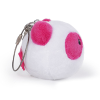 Porte-clés en peluche Panda rose personnalisé, super doux, animaux en peluche rembourrés de coton PP, jouets pour enfants
