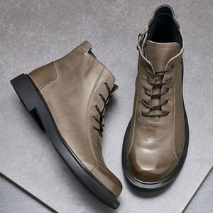 Zapatos de Hombre de Último Modelo, de Cuero, Punta Redonda, Hechos a Mano, Impermeables, para Bodas, Otoño, Ocasiones Formales - Product Image 3