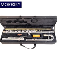 MORESKY Bass Flute MBFL-101 C Tone Silver Plated C Key Cupro-Nickel Body Metal Closed Hole Design Case/OEM