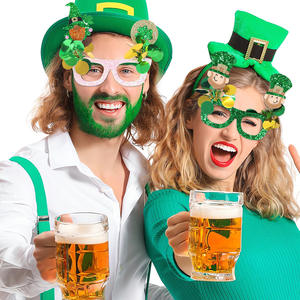 Lunettes à thème <span class=keywords><strong>de</strong></span> fête irlandaise, vertes et scintillantes, décorations <span class=keywords><strong>de</strong></span> carnaval pour <span class=keywords><strong>la</strong></span> Saint-Patrick, lunettes à trèfle - Product Image 2