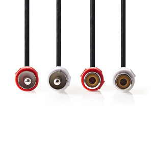 Cable de audio estéreo 2x RCA macho a 2x RCA hembra 10 M negro - Product Image 2