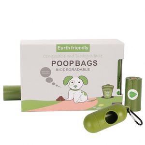 Sacs à déjections canines épais et parfumés, anti-fuites, biodégradables, en rouleaux, 15 sacs, 20*30cm, sacs à déjections canines écologiques et biodégradables pour animaux de compagnie - Product Image 1