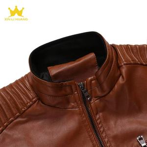 Blouson de moto en cuir PU fin pour <span class=keywords><strong>homme</strong></span>, col montant, rayé, double fermeture éclair, <span class=keywords><strong>grande</strong></span> <span class=keywords><strong>taille</strong></span>, décontracté, printemps-automne - Product Image 4
