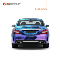 Vinilo Personalizado para Rotulación de Autos, Diseño Iridiscente en Degradado Azul Coral, para Mercedes-Benz CLS, Cambio de Color Completo