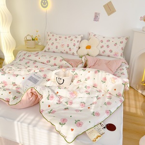 ผ้านวมผ้าฝ้ายสองชั้น 5-6 จิน ให้ความอบอุ่น ใช้ได้ทุกฤดู ซักได้ - Product Image 2