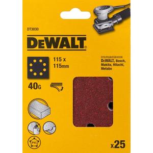 Disque de ponçage Dewalt 115 x 115 mm 40G pour ponceuses orbitales, lot de 25 - Product Image 1