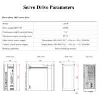 Kit de servomoteur AC 17 bits 2,9 kW étanche triphasé 380VAC 1500rpm servomoteur AC et servomoteur à impulsions