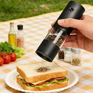 Pilas de Pimienta y Sal Eléctricas Automáticas para Exteriores con Diseño Fabuloso y Operación con una Sola Mano, Juego de Molinillos de Sal y Pimienta para Barbacoa - Product Image 3