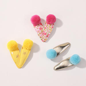 Mignon pompon enfants pinces à cheveux belle <span class=keywords><strong>petite</strong></span> fille épingles à cheveux Bb Barrettes pour filles bébé mode boule pinces à cheveux accessoires de cheveux - Product Image 4