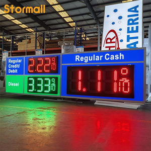 Signalisation numérique LED extérieure personnalisée Stormall pour stations-service avec indice de protection IP65, montage sur pylône, couleur personnalisable - Product Image 1