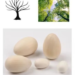 Huevos de Pascua artesanales de madera de haya, decoración hecha a mano para niños, pintura para uso en interiores - Product Image 4