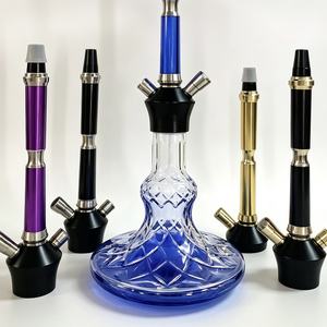 Set de Shisha de Aleación de Aluminio con Acabado Espejo Esmerilado, Base de Vidrio Portátil para Bar, Salón y Viajes - Product Image 1