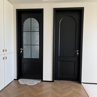Porte en bois massif de style français sur mesure, peinte au four, insonorisée, anti-bruit, résistante à l'humidité pour chambre, salle de bain, hôtel, villa