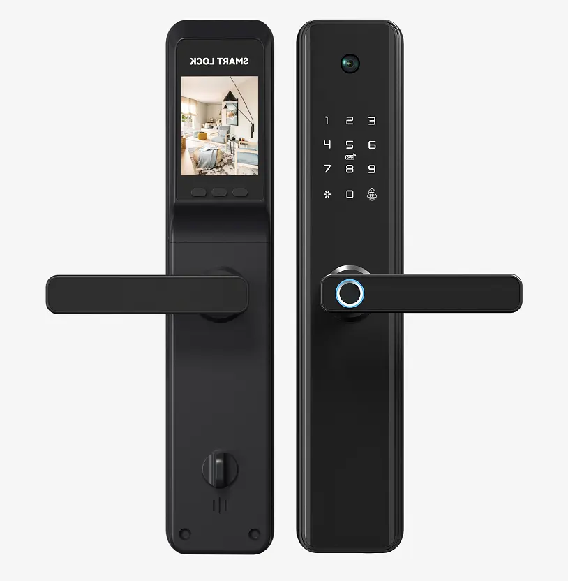 Cerradura de puerta inteligente electrónica con reconocimiento de huellas dactilares 3D automático, aplicación Alexa, teclado, cerradura de hogar Digital inteligente