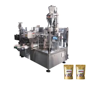 Automatic auger filler wheat starch tapioca powder giving bag zipper fill seal doypack machine milk powder packing machine