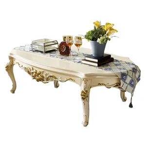 Mesa de centro de madera de estilo europeo para sala de estar, muebles de lujo, mesa de comedor Vintage para el hogar, uso en madera
