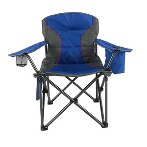 Chaise de camping pliable d'extérieur à dossier haut avec accoudoirs, cadre en aluminium portable, bleu saphir, pour jardin - Product Image 1